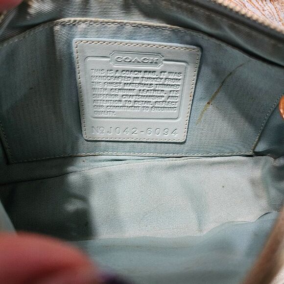 RARE 2004 Vintage Y2K Coach Demi Shoulder Bag in Gray Blue Signature Jacquard - Picture 8 of 8